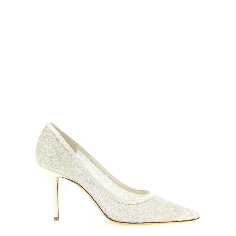 Jimmy Choo White Tencel High Heel Women's Pumps